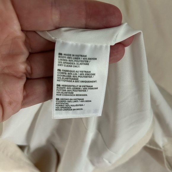 Lands End Women's Linen Double Breasted Blazer Size 4. Career Casual Preppy - Picture 6 of 10